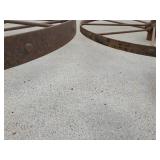 Two Antique Wagon Wheels
