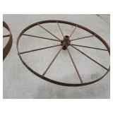 Two Antique Wagon Wheels