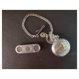 Vintage Jemco Coin Dispenser And Watchit Pocket Watch