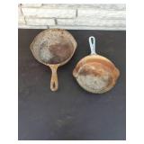 Two Vintage Cast Iron Skillets