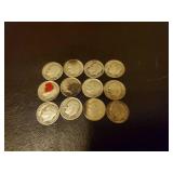 Collection Of 12 Silver Dimes