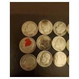 Collection Of 12 Silver Dimes