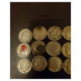 Collection Of 12 Silver Dimes