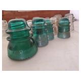 Collection Of Vintage Glass Insulators