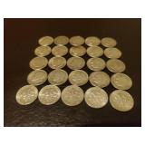 Collection Of 25 Silver Dimes