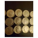 Collection Of 15 Silver Dimes