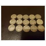 Collection Of 15 Silver Dimes