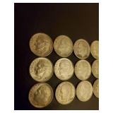 Collection Of 15 Silver Dimes