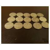 Collection Of 15 Silver Dimes