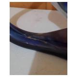 Two Vintage Handblown Glass Swan Bowls
