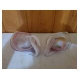 Three Pieces Of Pink Handblown Glass Art