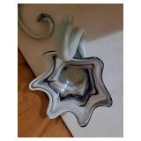 Two Vintage Handblown Glass Art Pieces
