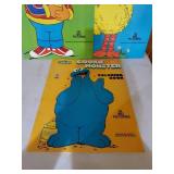 Three Large Vintage Sesame Street Coloring Books