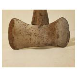 Vintage Double Sided Axe With Curved Handle