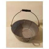 Two Vintage Grey Graniteware Style Buckets