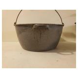 Two Vintage Grey Graniteware Style Buckets