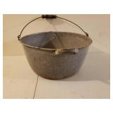 Two Vintage Grey Graniteware Style Buckets