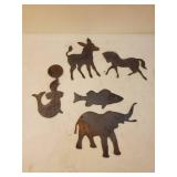 Collection Of Vintage Metal Animal Cutouts