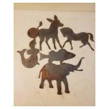 Collection Of Vintage Metal Animal Cutouts