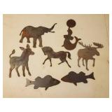 Collection Of Vintage Metal Animal Cutouts