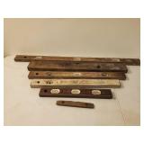 Six Old Wood Levels