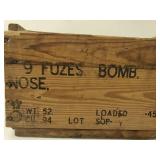 Old Wood (9 Fuzes., Bomb Nose.) Crate