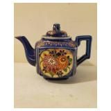 Dark Blue Hand Painted Teapot