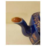 Dark Blue Hand Painted Teapot