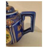 Dark Blue Hand Painted Teapot