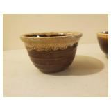 Two Vintage Pieces Of Brown Dripped Pottery