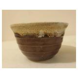 Two Vintage Pieces Of Brown Dripped Pottery