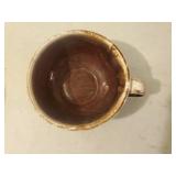 Two Vintage Pieces Of Brown Dripped Pottery