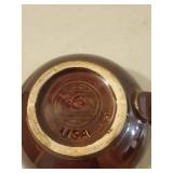 Two Vintage Pieces Of Brown Dripped Pottery