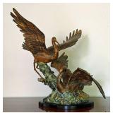 Bronze Herons Sculpture