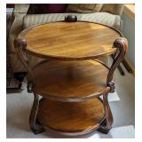 Beautiful Round Tired Accent Table by Hickory