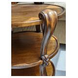 Beautiful Round Tired Accent Table by Hickory