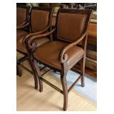 Three Leather Barstools by Hancock and Moore
