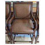 Three Leather Barstools by Hancock and Moore
