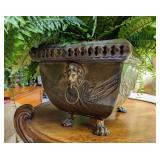 Brass Lion Footed Planter