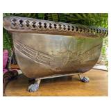 Brass Lion Footed Planter