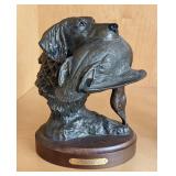 Bradford Williams for Big Sky Carvers Bronze Dog and Duck Sculpture