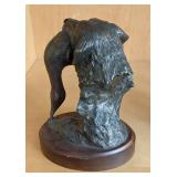 Bradford Williams for Big Sky Carvers Bronze Dog and Duck Sculpture
