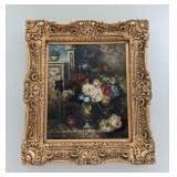 Gold Framed Canvas Floral Painting