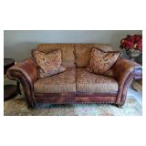 King Hickory Leather Accented Loveseat