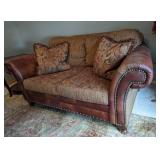 King Hickory Leather Accented Loveseat