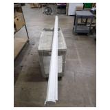 Projector Screen // No Stand but has loops for hanging // screen is in great shape, no tears or holes99 Inches Long