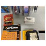 box of misc  TV Antenna  Matchbox Cars Cab Handles