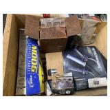 Box of misc car parts