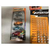 box of misc  TV Antenna  Matchbox Cars Cab Handles