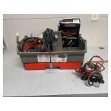 small Inverter and looks to me like a winch control and plug wires